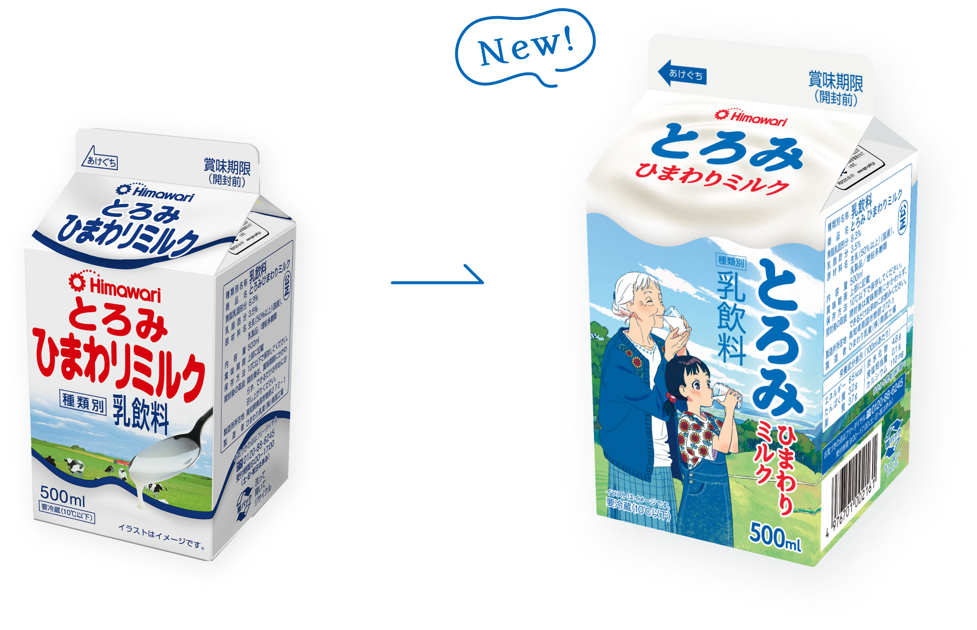 旧パッケージ→新パッケージ 写真